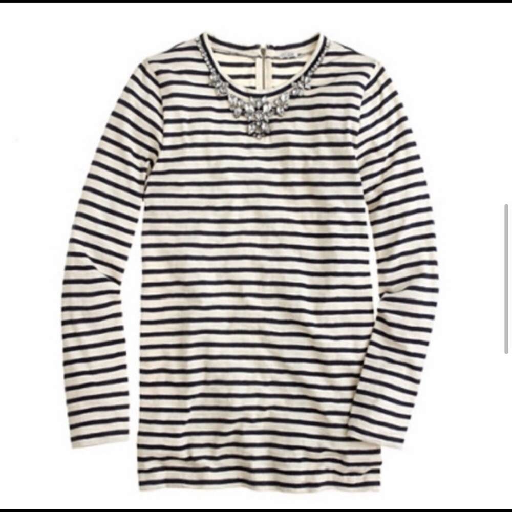 J. Crew navy striped jewel shirt